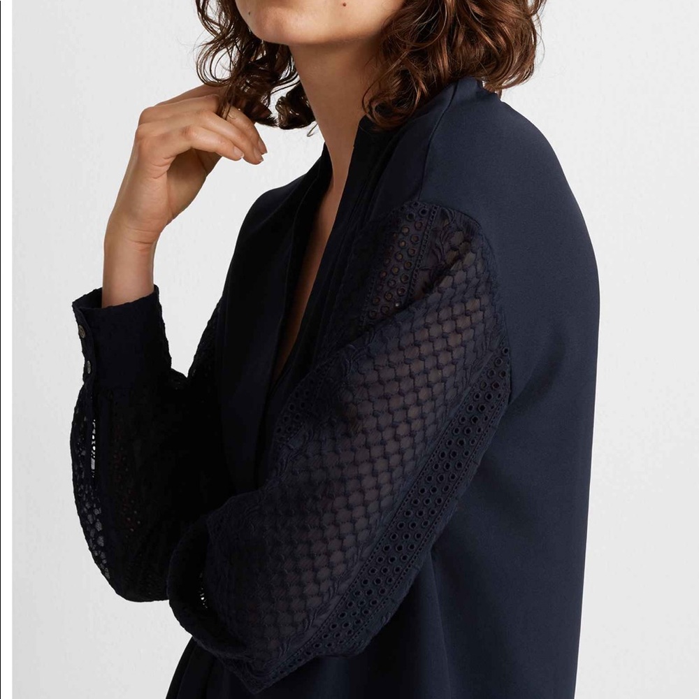 Club Monaco lace sleeve blouse